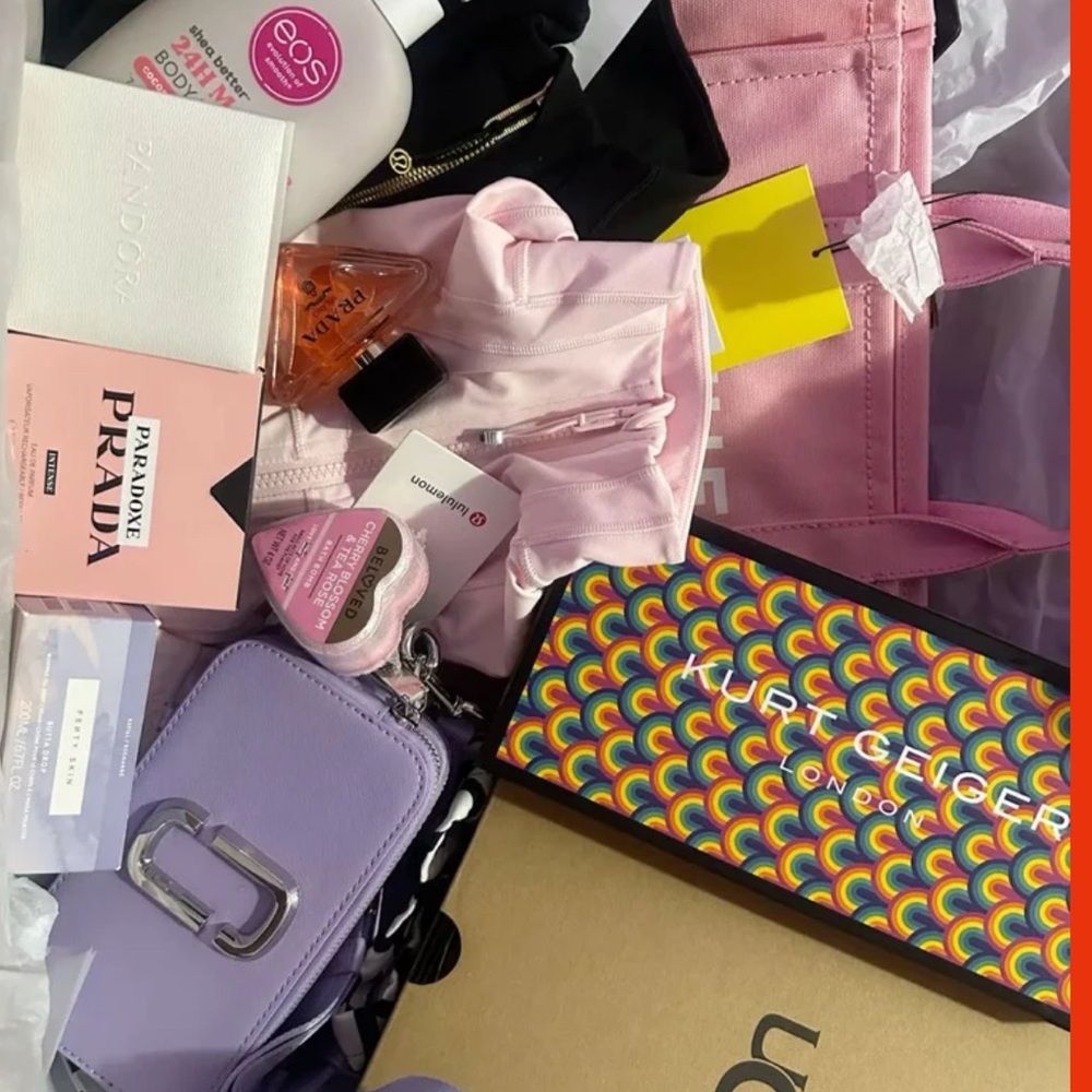 Pink Tote Bag with Accessories
